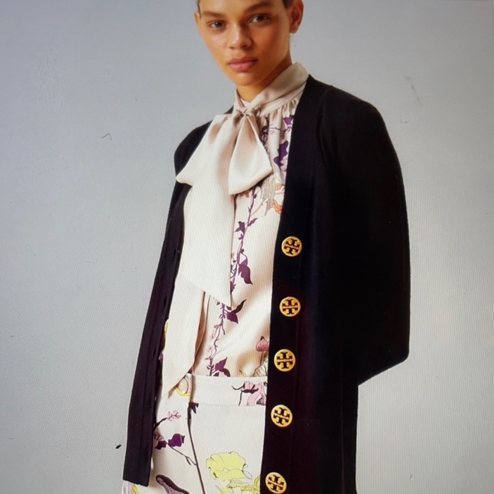 EUC Tory Burch Simone black cardigan